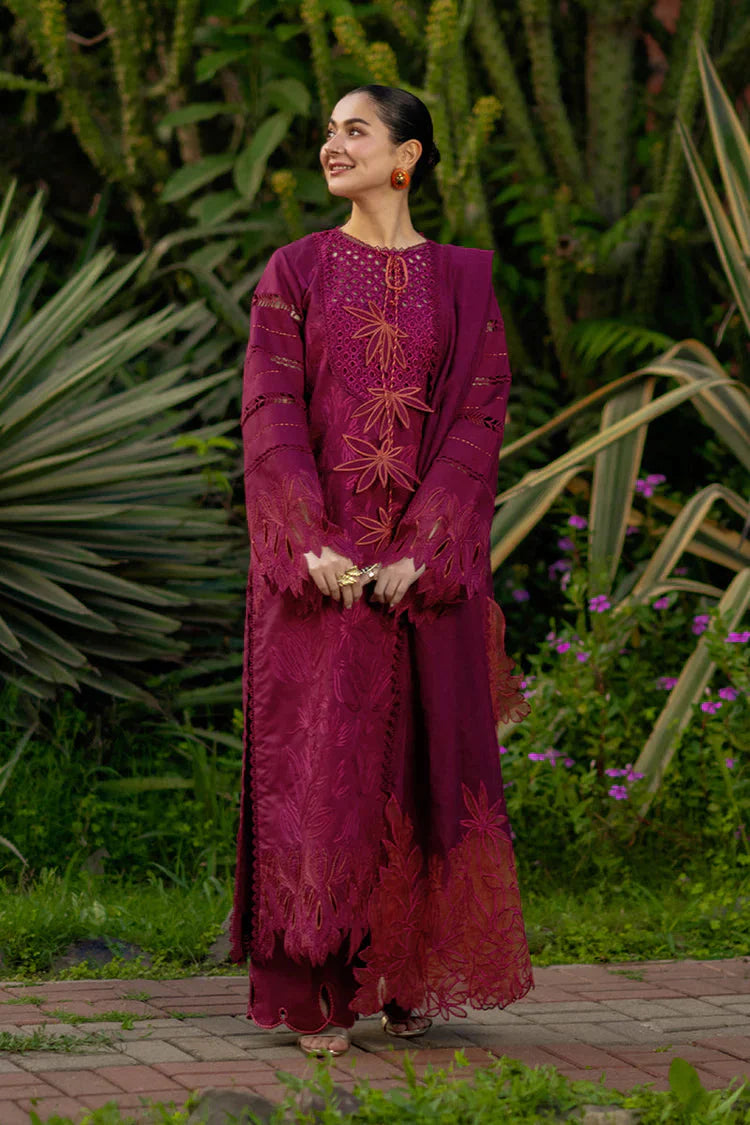 RANG RASIYA-3PC LAWN CHIKAN EMBROIDERED SHIRT WITH KHADDI NET EMB DUPATTA AND EMB TROUSER-BIC-4885 Asasay Fakhir