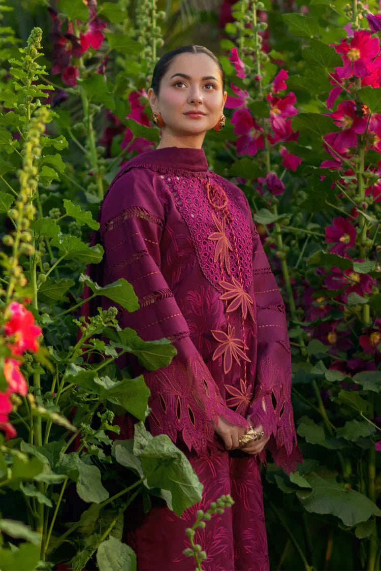 RANG RASIYA-3PC LAWN CHIKAN EMBROIDERED SHIRT WITH KHADDI NET EMB DUPATTA AND EMB TROUSER-BIC-4885 Asasay Fakhir