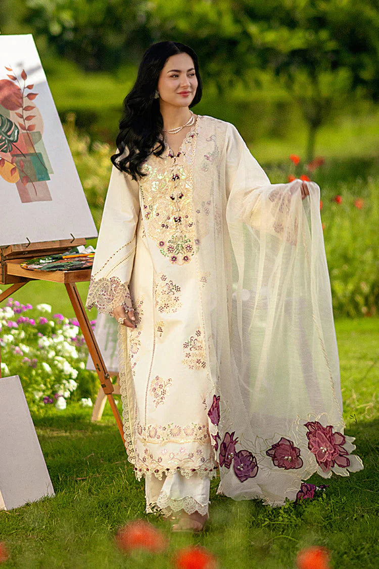 RANG RASIYA-3PC LAWN SEQUIN EMBROIDERED SHIRT WITH KHADDI NET EMB DUPATTA AND EMB TROUSER-BIC-4883 Asasay Fakhir