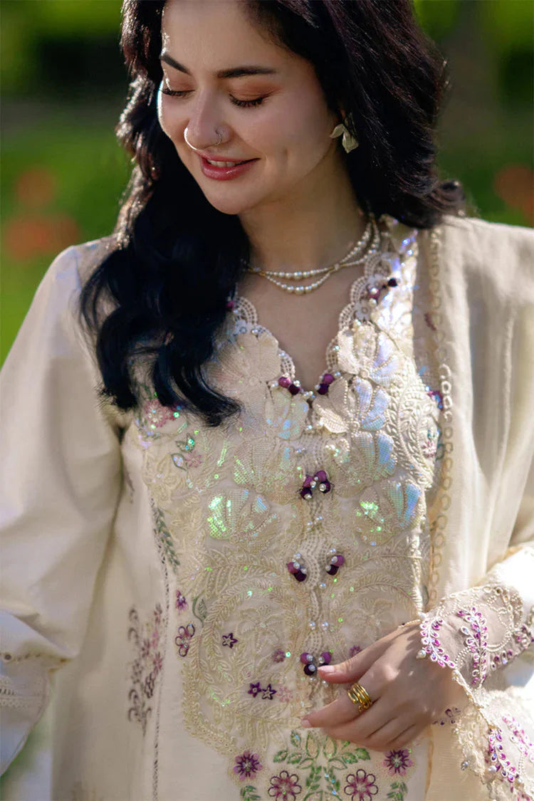 RANG RASIYA-3PC LAWN SEQUIN EMBROIDERED SHIRT WITH KHADDI NET EMB DUPATTA AND EMB TROUSER-BIC-4883 Asasay Fakhir