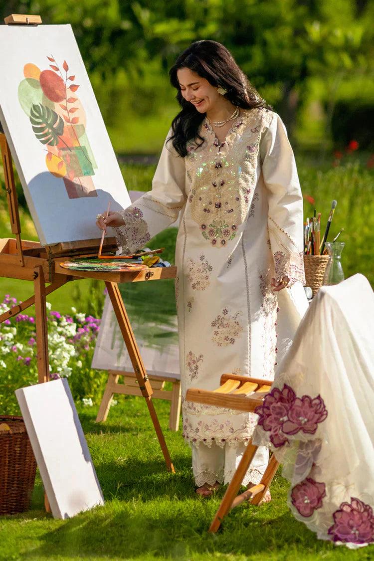 RANG RASIYA-3PC LAWN SEQUIN EMBROIDERED SHIRT WITH KHADDI NET EMB DUPATTA AND EMB TROUSER-BIC-4883 Asasay Fakhir
