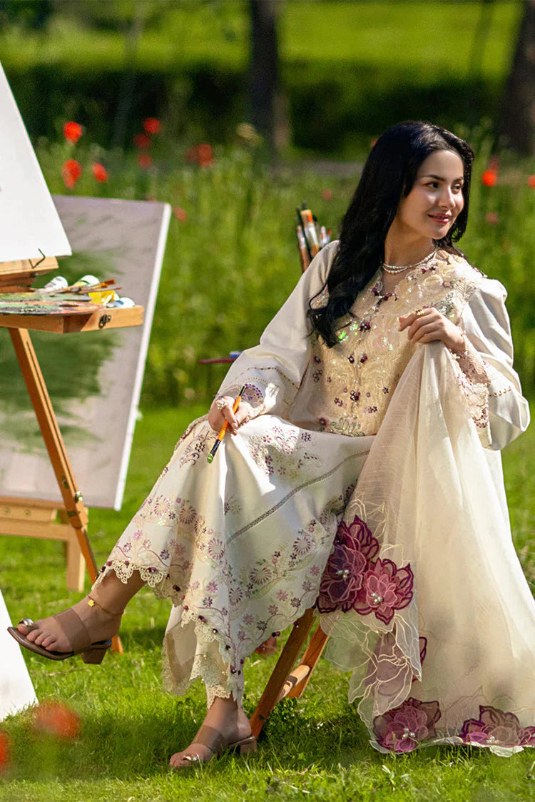 RANG RASIYA-3PC LAWN SEQUIN EMBROIDERED SHIRT WITH KHADDI NET EMB DUPATTA AND EMB TROUSER-BIC-4883 Asasay Fakhir