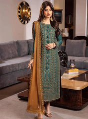 ASIM JOFA-3PC LAWN HEAVY EMBROIDERED SHIRT WITH CHIFFON EMBROIDERED DUPATTA AND TROUSER-BIC-4547 Asasay Fakhir