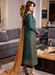 ASIM JOFA-3PC LAWN HEAVY EMBROIDERED SHIRT WITH CHIFFON EMBROIDERED DUPATTA AND TROUSER-BIC-4547 Asasay Fakhir