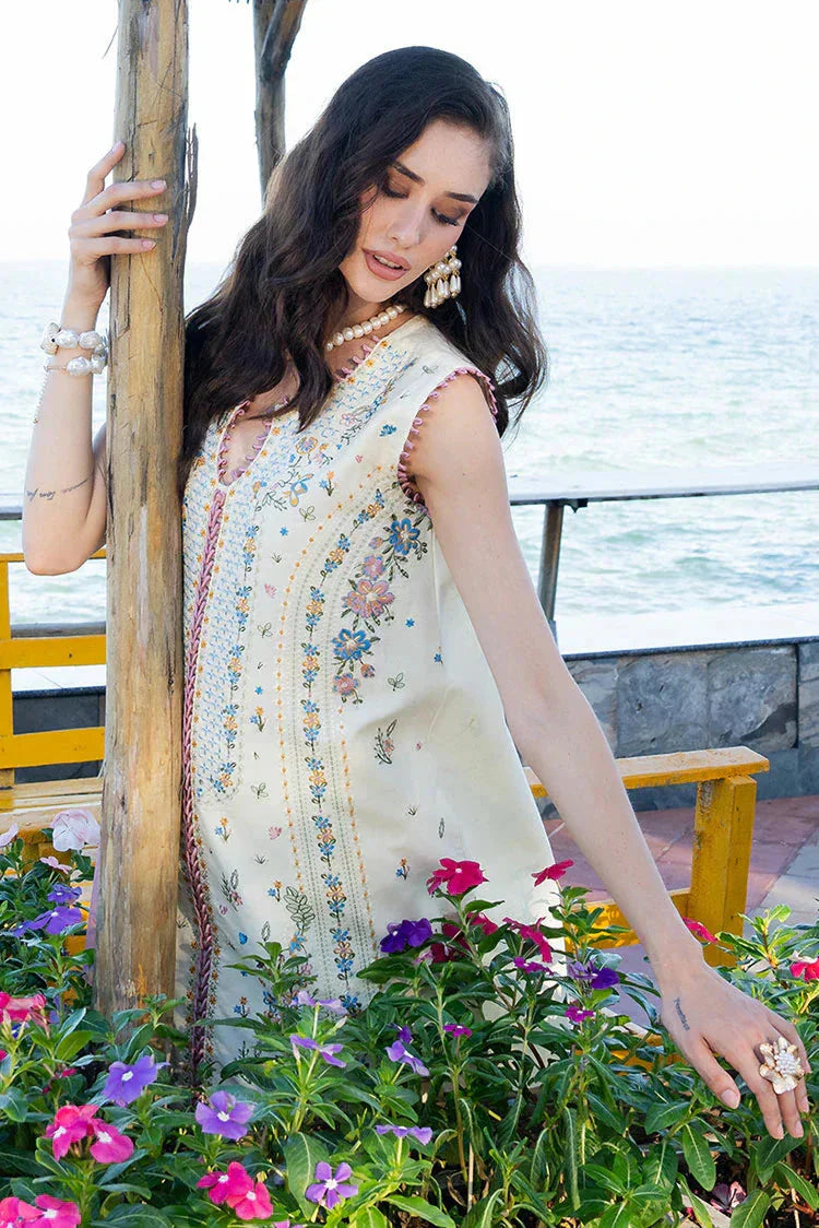 MUSHQ-3PC LAWN HEAVY EMBROIDERED SHIRT WITH CHIFFON PRINTED DUPATTA AND TROUSER-BIC-4862 Asasay Fakhir