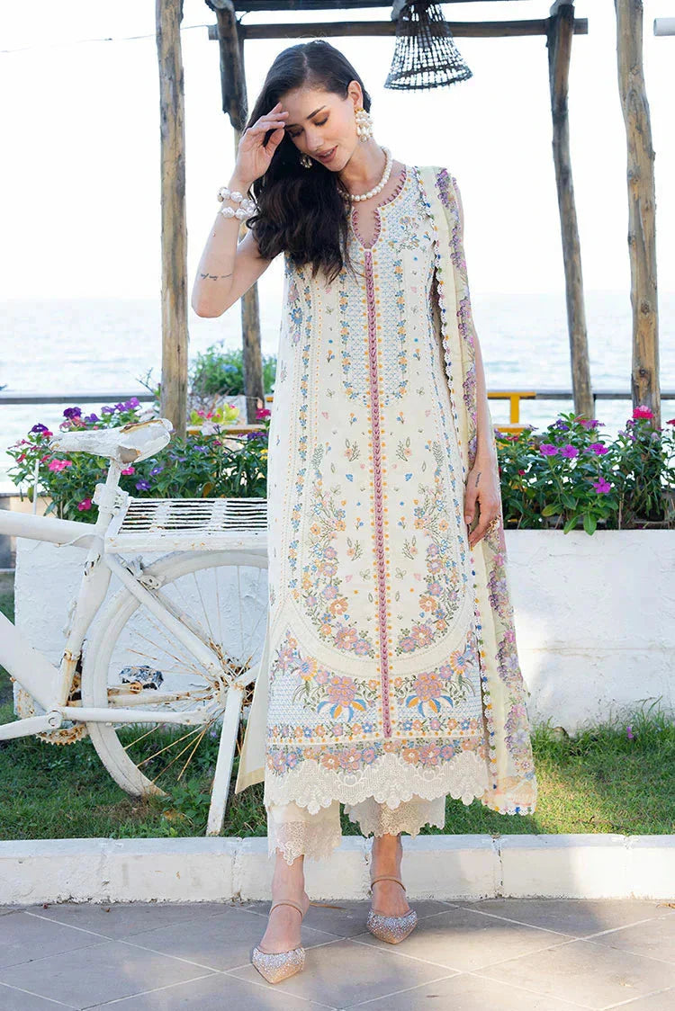MUSHQ-3PC LAWN HEAVY EMBROIDERED SHIRT WITH CHIFFON PRINTED DUPATTA AND TROUSER-BIC-4862 Asasay Fakhir