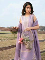 IZEL-3PC LAWN EMBROIDERED SHIRT WITH ORGANZA EMBROIDERED DUPATTA AND TROUSER-BIC-4842 Asasay Fakhir
