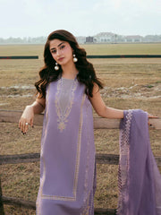 IZEL-3PC LAWN EMBROIDERED SHIRT WITH ORGANZA EMBROIDERED DUPATTA AND TROUSER-BIC-4842 Asasay Fakhir