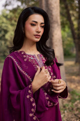 BATIK-3PIECE LAWN SEQUIN EMBROIDERED SHIRT WITH CHIFFON EMBROIDERED DUPATTA AND TROUSER-BIC-4857 Asasay Fakhir