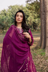 BATIK-3PIECE LAWN SEQUIN EMBROIDERED SHIRT WITH CHIFFON EMBROIDERED DUPATTA AND TROUSER-BIC-4857 Asasay Fakhir