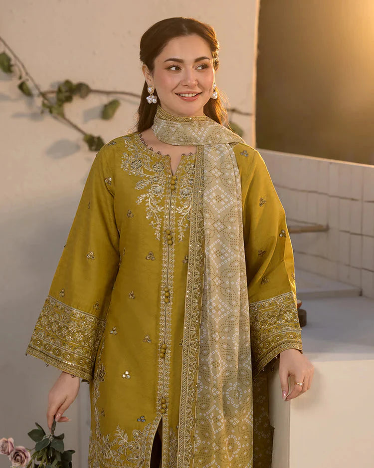 JADE-3PC LAWN SEQUIN EMBROIDERED SHIRT WITH CHIFFON PRINTED EMB DUPATTA & TROUSER-BIC-4528 Asasayfakhir