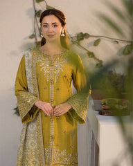 JADE-3PC LAWN SEQUIN EMBROIDERED SHIRT WITH CHIFFON PRINTED EMB DUPATTA & TROUSER-BIC-4528 Asasayfakhir
