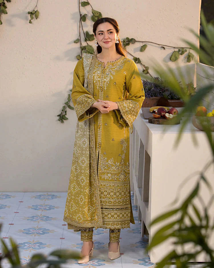 JADE-3PC LAWN SEQUIN EMBROIDERED SHIRT WITH CHIFFON PRINTED EMB DUPATTA & TROUSER-BIC-4528 Asasayfakhir