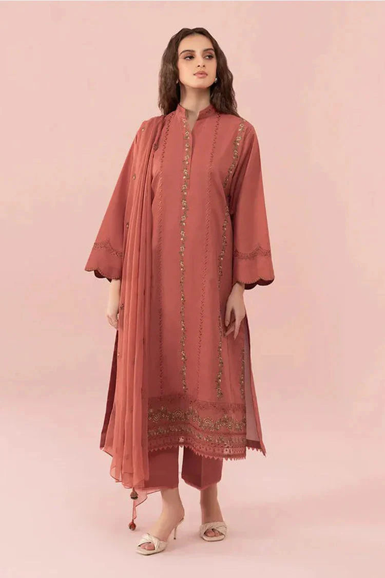 SAPPHIRE -3PC LAWN EMBROIDERED SHIRT WITH BAMBER CHIFFON EMBROIDERED DUPATTA-BIC-4664 Asasay Fakhir