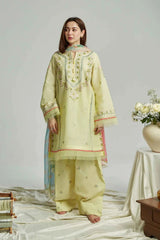 ZARA SHAH JAHAN-3PC LAWN EMBROIDERED SHIRT WITH CHIFFON PRINTED DUPATTA & EMB TROUSER-BIC-4650 Asasay Fakhir
