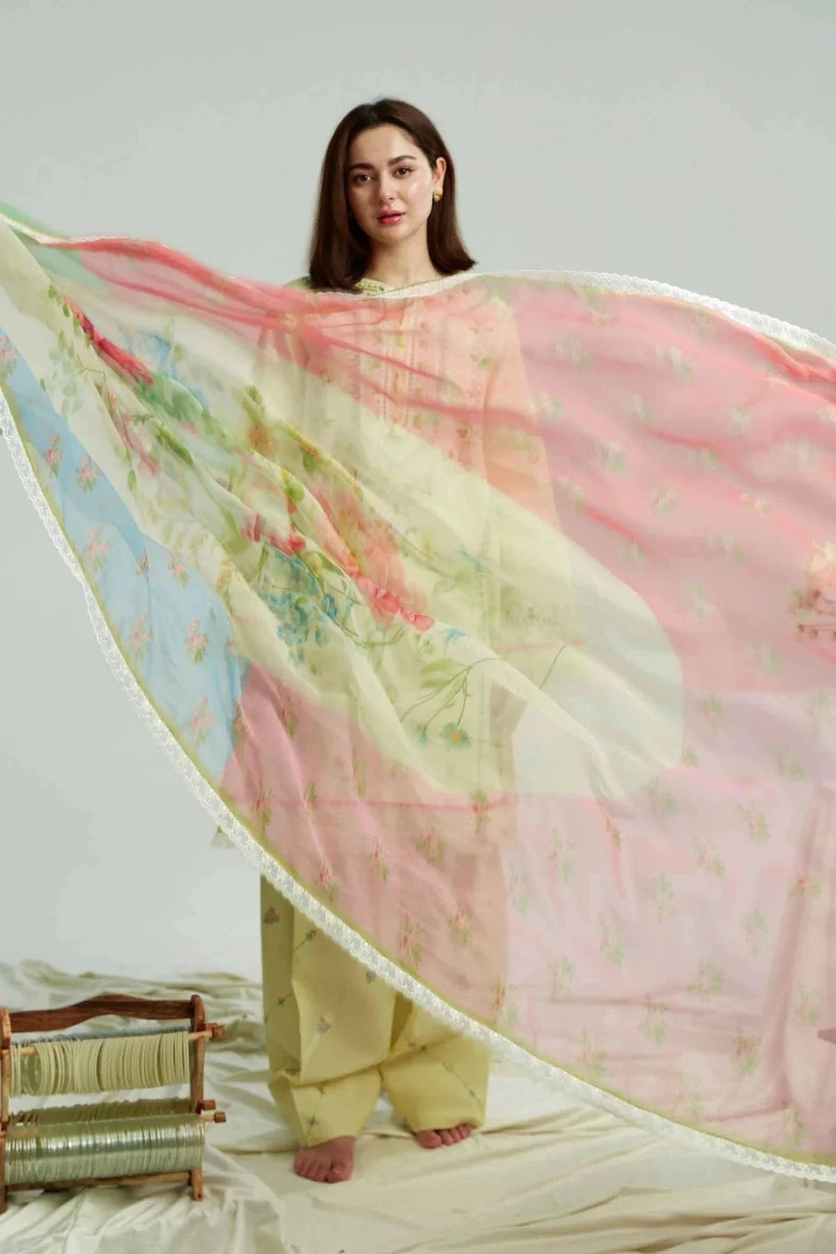 ZARA SHAH JAHAN-3PC LAWN EMBROIDERED SHIRT WITH CHIFFON PRINTED DUPATTA & EMB TROUSER-BIC-4650 Asasay Fakhir
