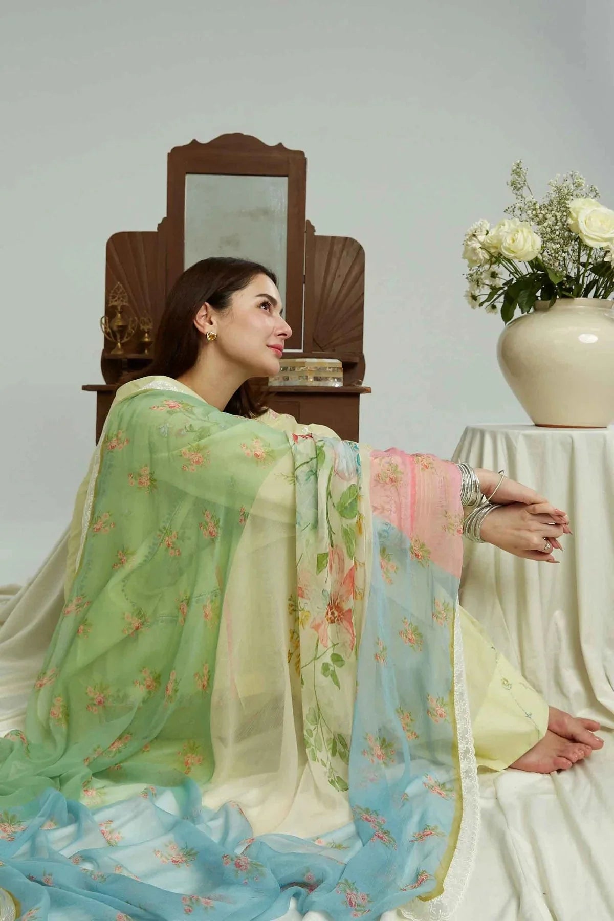 ZARA SHAH JAHAN-3PC LAWN EMBROIDERED SHIRT WITH CHIFFON PRINTED DUPATTA & EMB TROUSER-BIC-4650 Asasay Fakhir