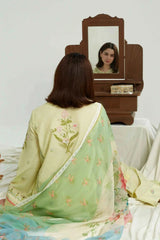 ZARA SHAH JAHAN-3PC LAWN EMBROIDERED SHIRT WITH CHIFFON PRINTED DUPATTA & EMB TROUSER-BIC-4650 Asasay Fakhir