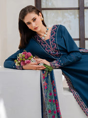 IZEL-3PC LAWN EMBROIDERED SHIRT WITH CHIFFON PRINTED DUPATTA AND TROUSER-BIC-4846 Asasay Fakhir