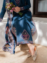 IZEL-3PC LAWN EMBROIDERED SHIRT WITH CHIFFON PRINTED DUPATTA AND TROUSER-BIC-4846 Asasay Fakhir