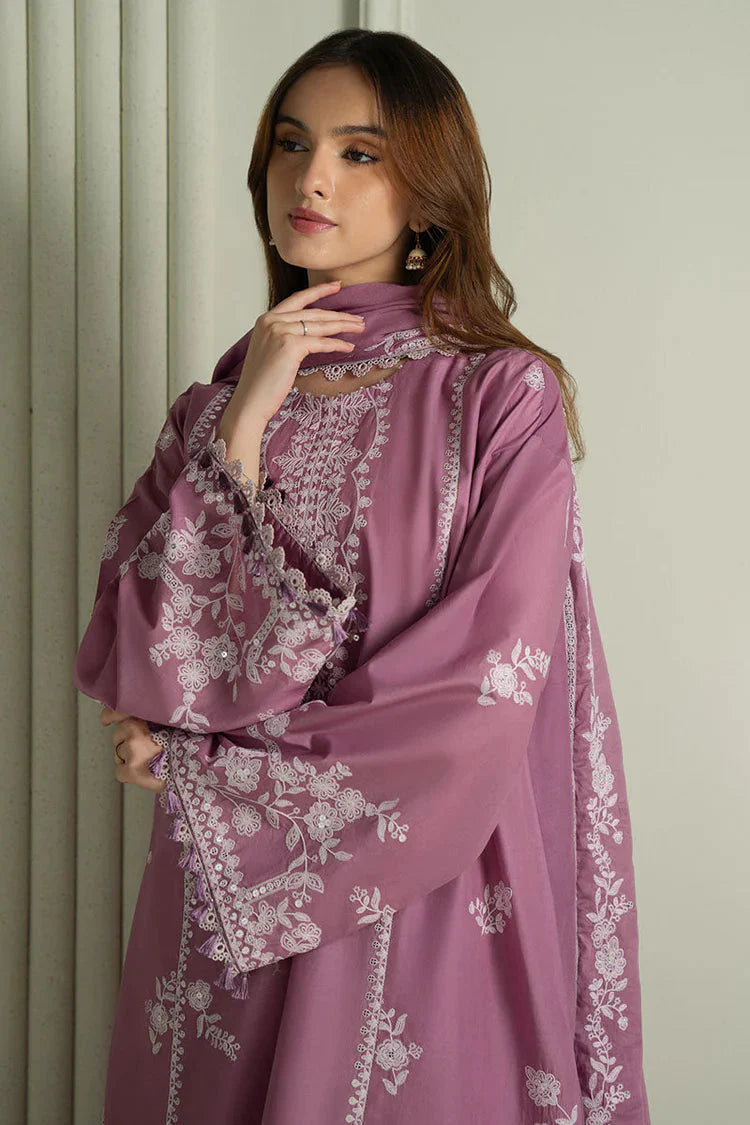 CROSS STITCH-3PC LAWN EMBROIDERED SHIRT WITH CHIFOON MBROIDRERD DUPATTA & TROUSER-BIC-4501 Asasay Fakhir