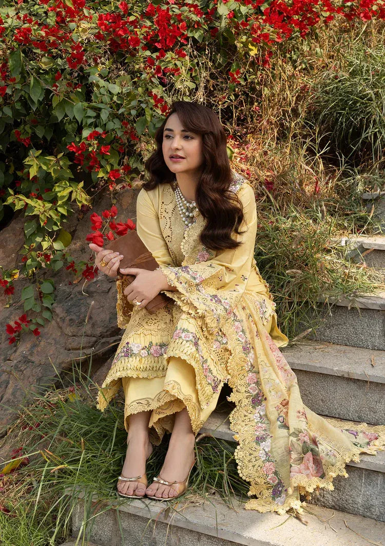 RANG RASIYA-3PC LAWN EMBROIDERED SHIRT WITH CHIFFON PRINTED EMBROIDERED DUPATTA AND TROUSER-BIC-4801 Asasay Fakhir