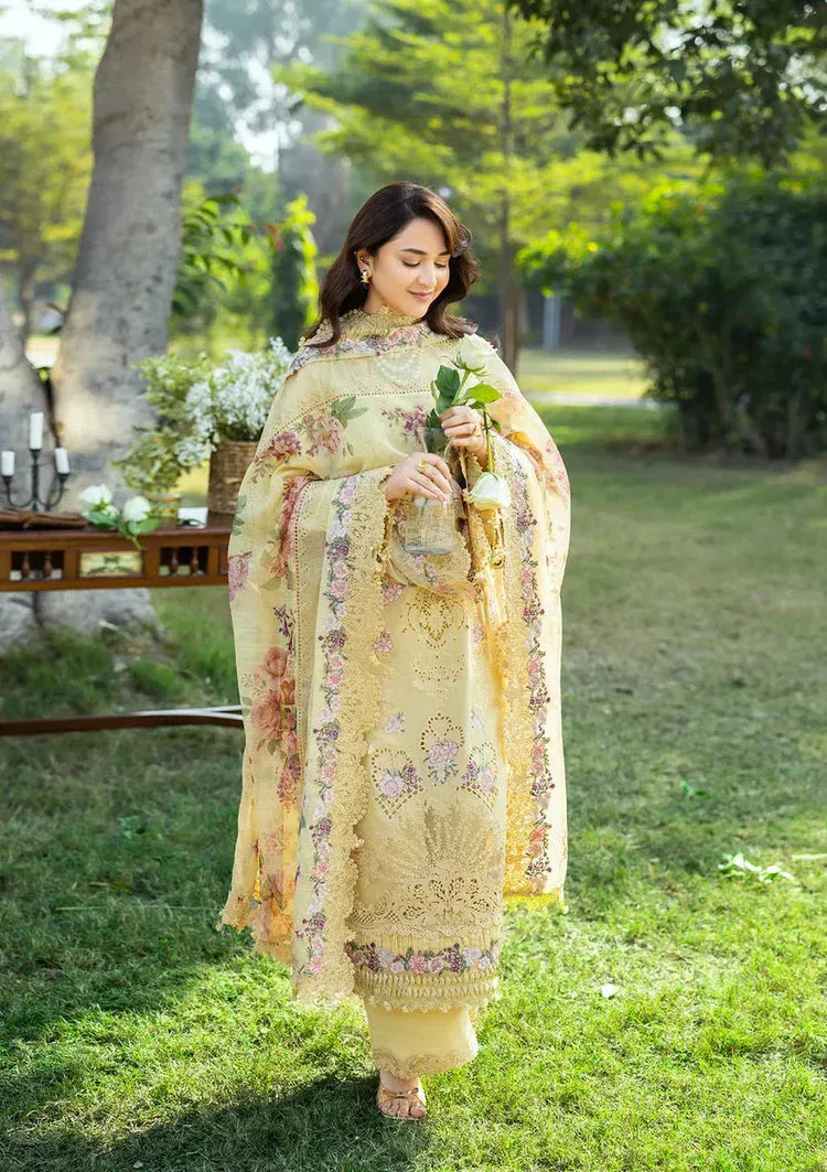 RANG RASIYA-3PC LAWN EMBROIDERED SHIRT WITH CHIFFON PRINTED EMBROIDERED DUPATTA AND TROUSER-BIC-4801 Asasay Fakhir