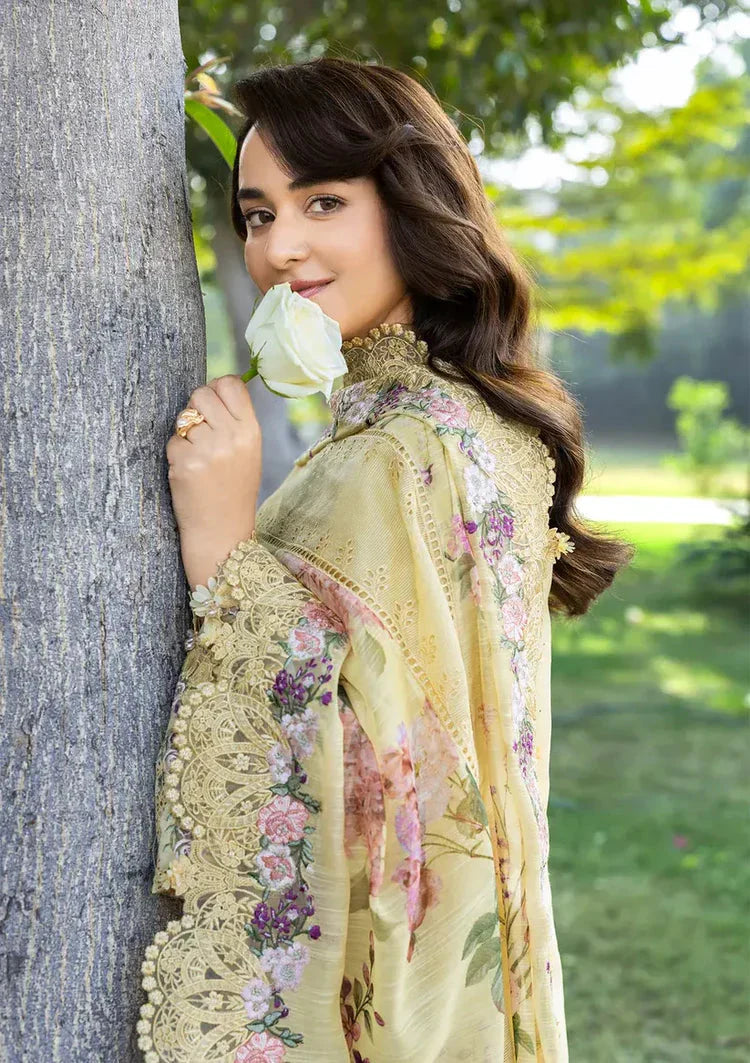 RANG RASIYA-3PC LAWN EMBROIDERED SHIRT WITH CHIFFON PRINTED EMBROIDERED DUPATTA AND TROUSER-BIC-4801 Asasay Fakhir