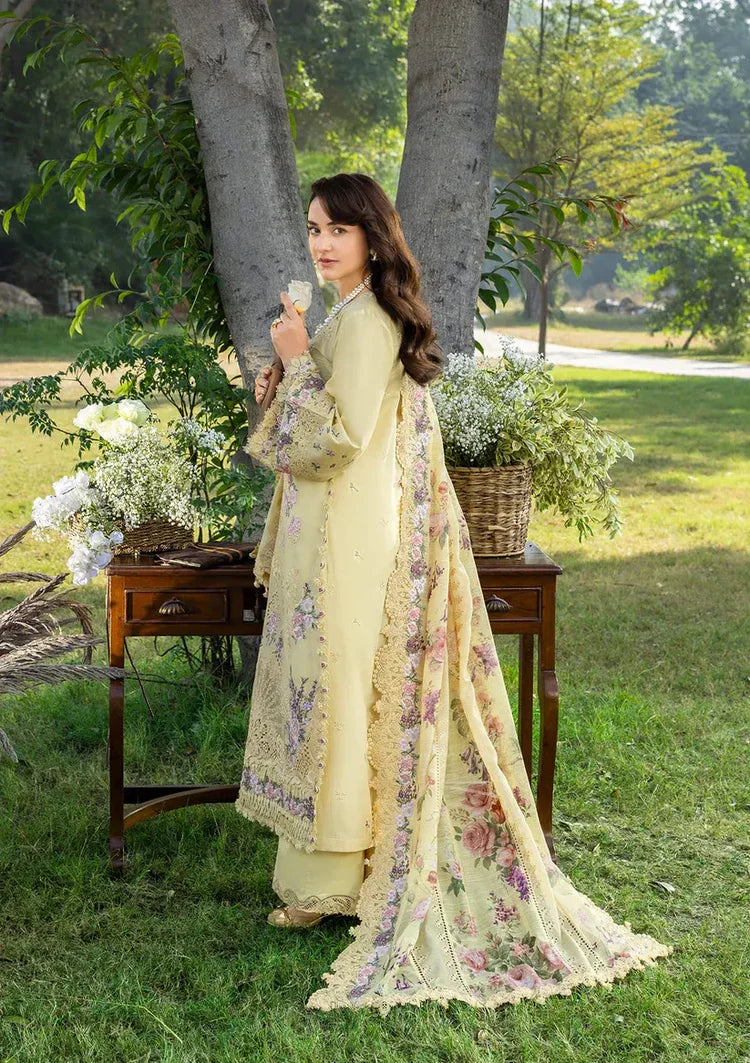 RANG RASIYA-3PC LAWN EMBROIDERED SHIRT WITH CHIFFON PRINTED EMBROIDERED DUPATTA AND TROUSER-BIC-4801 Asasay Fakhir