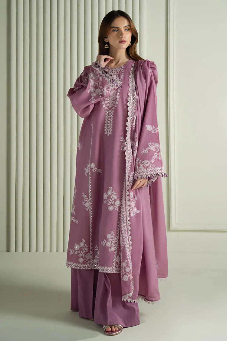 CROSS STITCH-3PC LAWN EMBROIDERED SHIRT WITH CHIFOON MBROIDRERD DUPATTA & TROUSER-BIC-4501 Asasay Fakhir