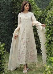 QALAMQAR-3PC LAWN CHIKAANKARI EMBROIDERED SHIRT WITH KHAADI NET EMBROIDERED DUPATTA AND TROUSER -BIC-4730 Asasay Fakhir