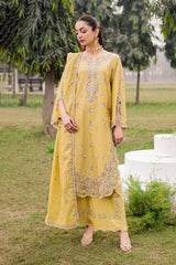 BATIK-3PC LAWN EMBROIDERED SHIRT WITH CHIFFON EMBROIDERED DUPATTA AND TROUSER-BIC-4816 Asasay Fakhir